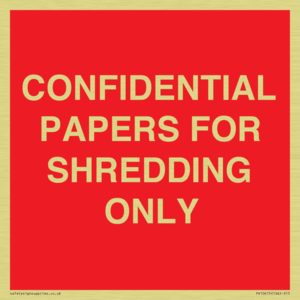 CONFIDENTIAL PAPERS FOR SHREDDING ONLY